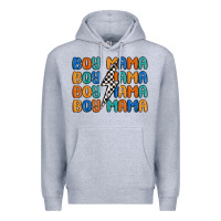 Heather Grey boy mama lightning bolt Premium Hoodie - MaliasSmallBusiness