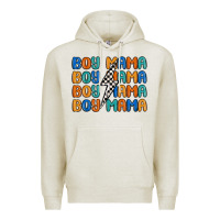 Oatmeal Heather boy mama lightning bolt Premium Hoodie - MaliasSmallBusiness