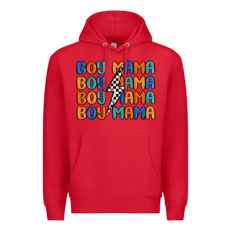 Boy Mama Lightning Bolt Premium Hoodie by MaliasSmallBusiness | Teevron