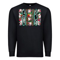 Black baseball serape cowhide turquoise leopard glitter  brushstrokes Premium Sweatshirt - Artiststas