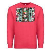 Cardinal baseball serape cowhide turquoise leopard glitter  brushstrokes Premium Sweatshirt - Artiststas