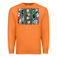 Carrot baseball serape cowhide turquoise leopard glitter  brushstrokes Premium Sweatshirt - Artiststas