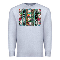 Heather Grey baseball serape cowhide turquoise leopard glitter  brushstrokes Premium Sweatshirt - Artiststas