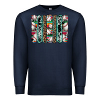 Navy baseball serape cowhide turquoise leopard glitter  brushstrokes Premium Sweatshirt - Artiststas