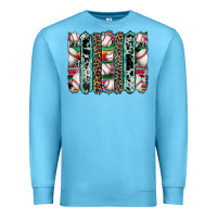 Ocean Blue baseball serape cowhide turquoise leopard glitter  brushstrokes Premium Sweatshirt - Artiststas