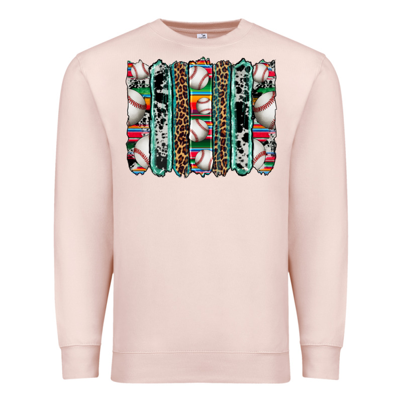 Baseball Serape Cowhide Turquoise Leopard Glitter  Brushstrokes Premium Sweatshirt by Artiststas | Teevron