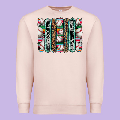 Baseball Serape Cowhide Turquoise Leopard Glitter  Brushstrokes Premium Sweatshirt Designed By Artiststas