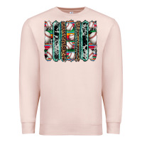 Pale Pink baseball serape cowhide turquoise leopard glitter  brushstrokes Premium Sweatshirt - Artiststas