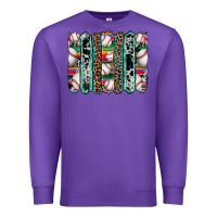 Purple baseball serape cowhide turquoise leopard glitter  brushstrokes Premium Sweatshirt - Artiststas