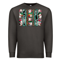 Smoke baseball serape cowhide turquoise leopard glitter  brushstrokes Premium Sweatshirt - Artiststas