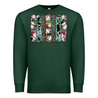 Sports Green baseball serape cowhide turquoise leopard glitter  brushstrokes Premium Sweatshirt - Artiststas