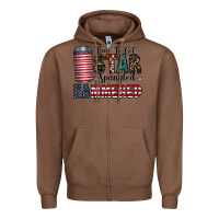 Chestnut Star Spangled Hammered Zipper Hoodie - CowhideDigitalArt