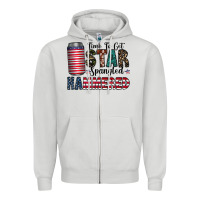 Dove Grey Star Spangled Hammered Zipper Hoodie - CowhideDigitalArt
