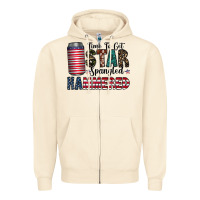 Sandshell Star Spangled Hammered Zipper Hoodie - CowhideDigitalArt