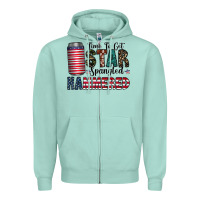 Seafoam Star Spangled Hammered Zipper Hoodie - CowhideDigitalArt