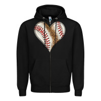 Black baseball heart Zipper Hoodie - HRA Design Shop