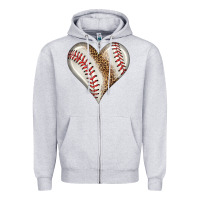 Heather Grey baseball heart Zipper Hoodie - HRA Design Shop