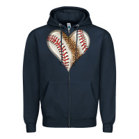 Navy baseball heart Zipper Hoodie - HRA Design Shop