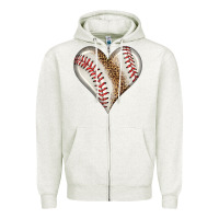 Oatmeal Heather baseball heart Zipper Hoodie - HRA Design Shop