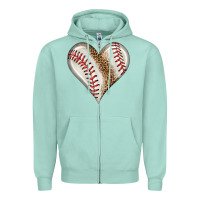Seafoam baseball heart Zipper Hoodie - HRA Design Shop