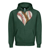 Sports Green baseball heart Zipper Hoodie - HRA Design Shop