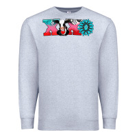 Heather Grey xoxo with cow Premium Sweatshirt - AdoDesignShop