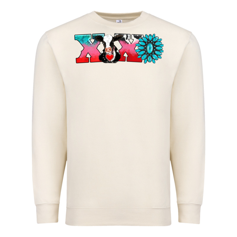 Xoxo With Cow Premium Sweatshirt by AdoDesignShop | Teevron