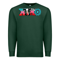 Sports Green xoxo with cow Premium Sweatshirt - AdoDesignShop
