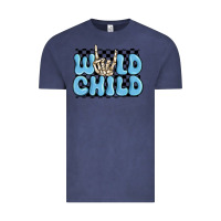 Vintage Denim wild child blue skeleton Vintage Tee - MaliasSmallBusiness