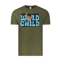 Vintage Olive wild child blue skeleton Vintage Tee - MaliasSmallBusiness