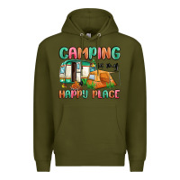 Army Green camping is my happy place Premium Hoodie - MaliasSmallBusiness