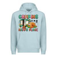Blue Mist camping is my happy place Premium Hoodie - MaliasSmallBusiness