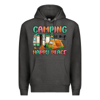 Charcoal Heather camping is my happy place Premium Hoodie - MaliasSmallBusiness