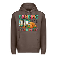 Coffee camping is my happy place Premium Hoodie - MaliasSmallBusiness