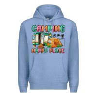 Colony Blue camping is my happy place Premium Hoodie - MaliasSmallBusiness