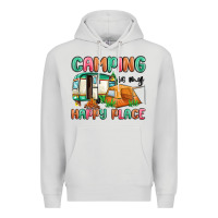 Dove Grey camping is my happy place Premium Hoodie - MaliasSmallBusiness