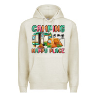 Oatmeal Heather camping is my happy place Premium Hoodie - MaliasSmallBusiness