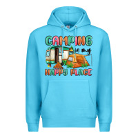 Ocean Blue camping is my happy place Premium Hoodie - MaliasSmallBusiness