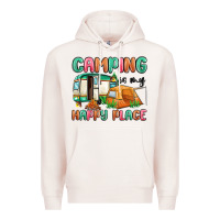 Pale Pink camping is my happy place Premium Hoodie - MaliasSmallBusiness