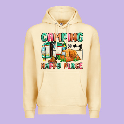 Camping Is My Happy Place Premium Hoodie Designed By Maliassmallbusiness