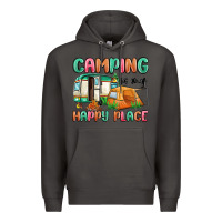 Smoke camping is my happy place Premium Hoodie - MaliasSmallBusiness