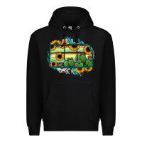 Black Kansas map sunflower catus serape Premium Hoodie - RanaPortraitStore