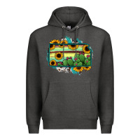 Charcoal Heather Kansas map sunflower catus serape Premium Hoodie - RanaPortraitStore