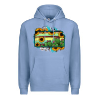 Colony Blue Kansas map sunflower catus serape Premium Hoodie - RanaPortraitStore