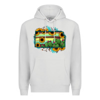 Dove Grey Kansas map sunflower catus serape Premium Hoodie - RanaPortraitStore