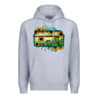 Heather Grey Kansas map sunflower catus serape Premium Hoodie - RanaPortraitStore