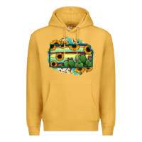 Mustard Kansas map sunflower catus serape Premium Hoodie - RanaPortraitStore