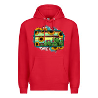 Red Kansas map sunflower catus serape Premium Hoodie - RanaPortraitStore