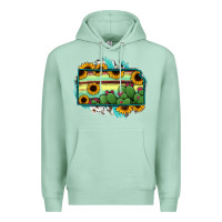 Seafoam Kansas map sunflower catus serape Premium Hoodie - RanaPortraitStore
