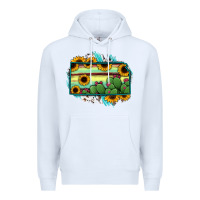 White Kansas map sunflower catus serape Premium Hoodie - RanaPortraitStore